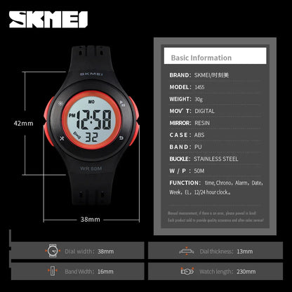 SKMEI 1455 Lovely Kids Watch LED Sport Reloj Style Children Watches Boy Girl 5Bar Waterproof Watch Digital Watch montre enfant