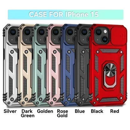 For iPhone 15 Pro Max Case Kickstand Bumper Phone Shell Heavy Duty Armor Hard for iPhone 14 13 12 11 Pro Max 15 14 Plus Cover