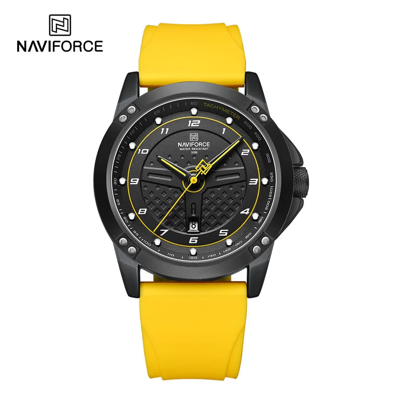 NAVIFORCE Casual Quartz Wristwatch Fashion Waterproof Men's Watches Sport Silicone Strap Male Luminous Clock Relogio Masculino