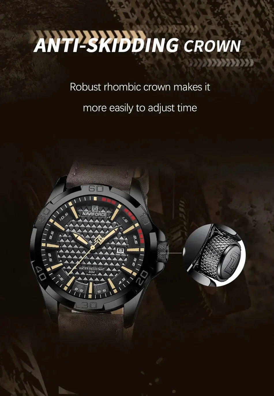 NAVIFORCE Men Casual Sport Military Quartz Calendar Wrist Watch for Man Business Leather Waterproof Male Clock Relogio Masculino