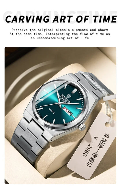 BINBOND Men's Watches Fine Steel Sport Fashion Original Quartz Watch for Man Waterproof Luminous Date Weel Gentleman Trend Relo