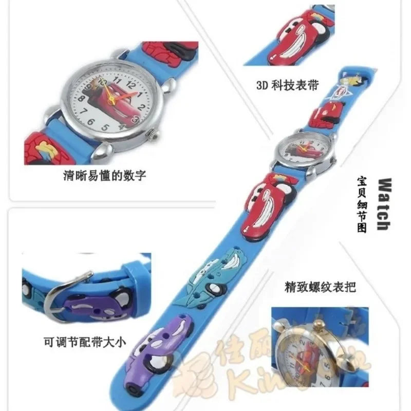 Disney Lightning McQueen animation cartoon cute children's electronic watch creative personality kawaii 3d racing watch toy gift