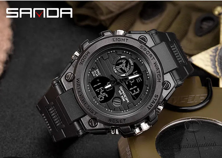 SANDA G Style Men Digital Man Watch Military Sports Watches Fashion Waterproof Electronic Alarm Clock Wristwatch Mens Relogios