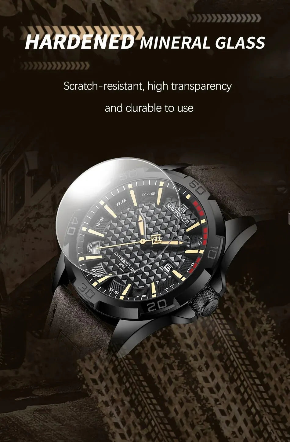 NAVIFORCE Men Casual Sport Military Quartz Calendar Wrist Watch for Man Business Leather Waterproof Male Clock Relogio Masculino