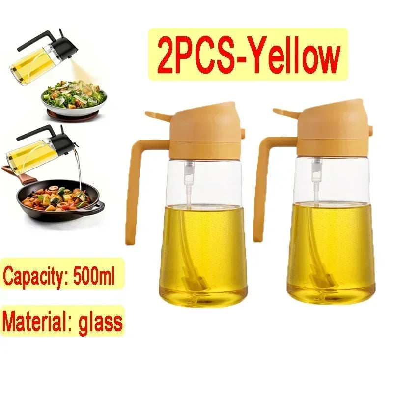 Dual-Purpose Glass Oil Sprayer – Leakproof Kitchen Bottle