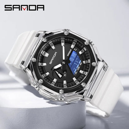 SANDA G Style Electronic Watch Multifunctional Fashionable LED Digital Watch Military Alarm Clock Shock Quartz Watch Relogios