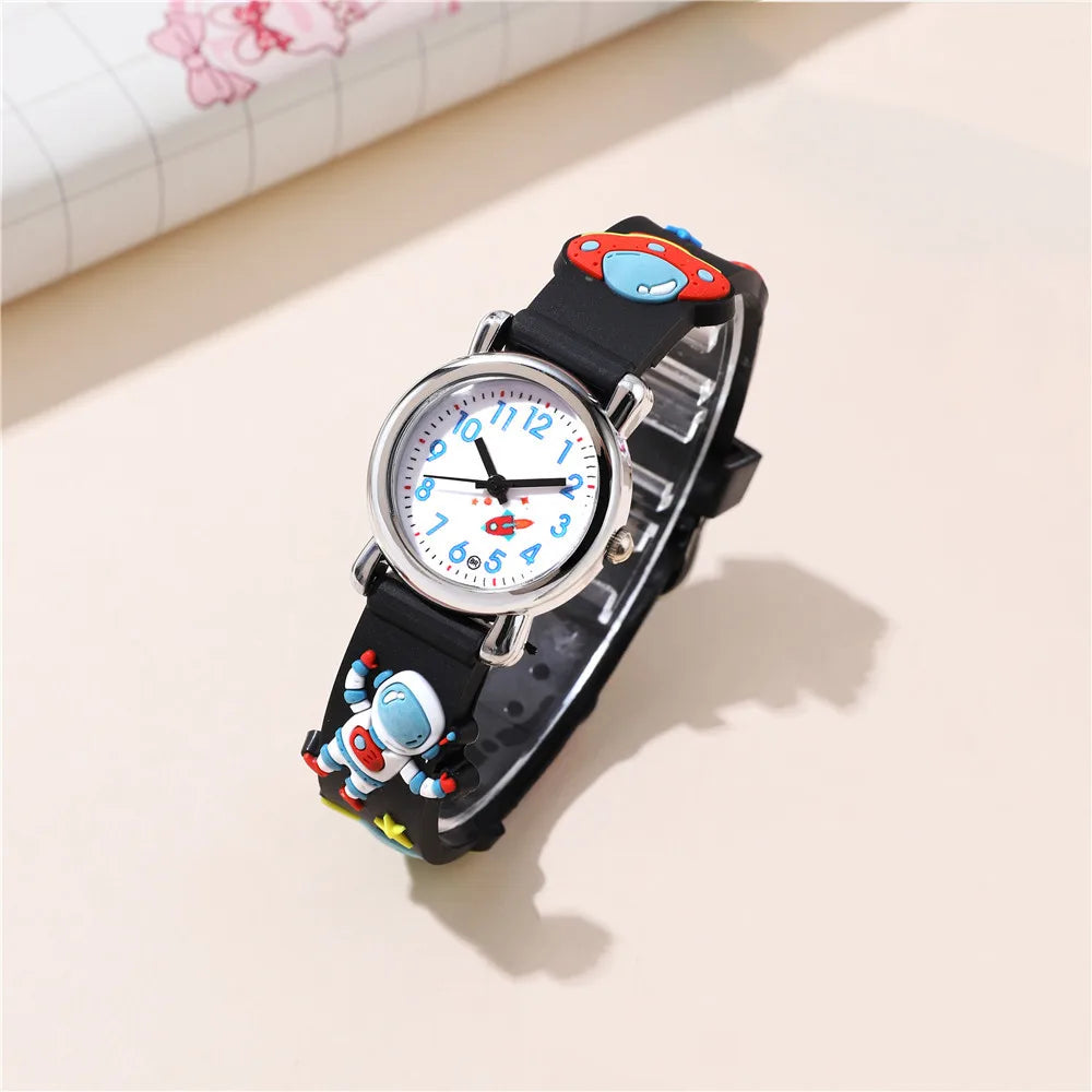 Astronaut Pattern Series Children's Watch Color Plastic Tape Boy Girl Student Gift Watch