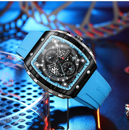 CURREN Top Brand Men's Watches Luxury Square Quartz Wristwatch  Waterproof Luminous Chronograph Watch for Men Date Clock