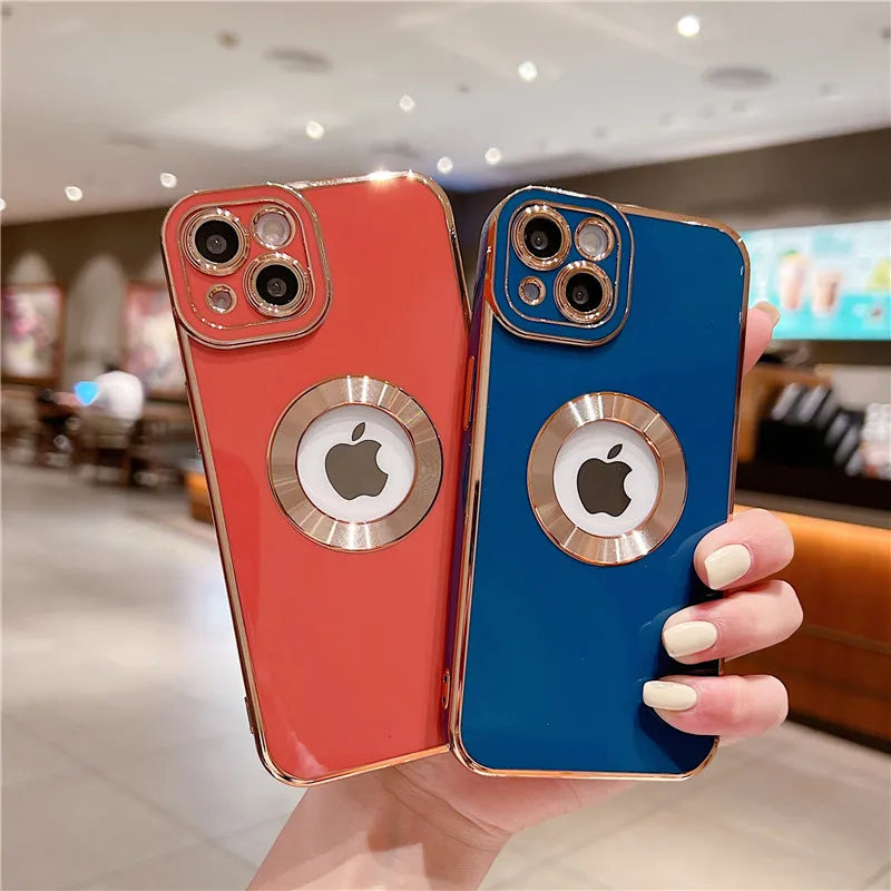 Luxury Plating Shockproof Case For iPhone 15 14 13 12 11 Pro Max Silicone Cover For Apple 14 15 Plus Coque Phone Accessories