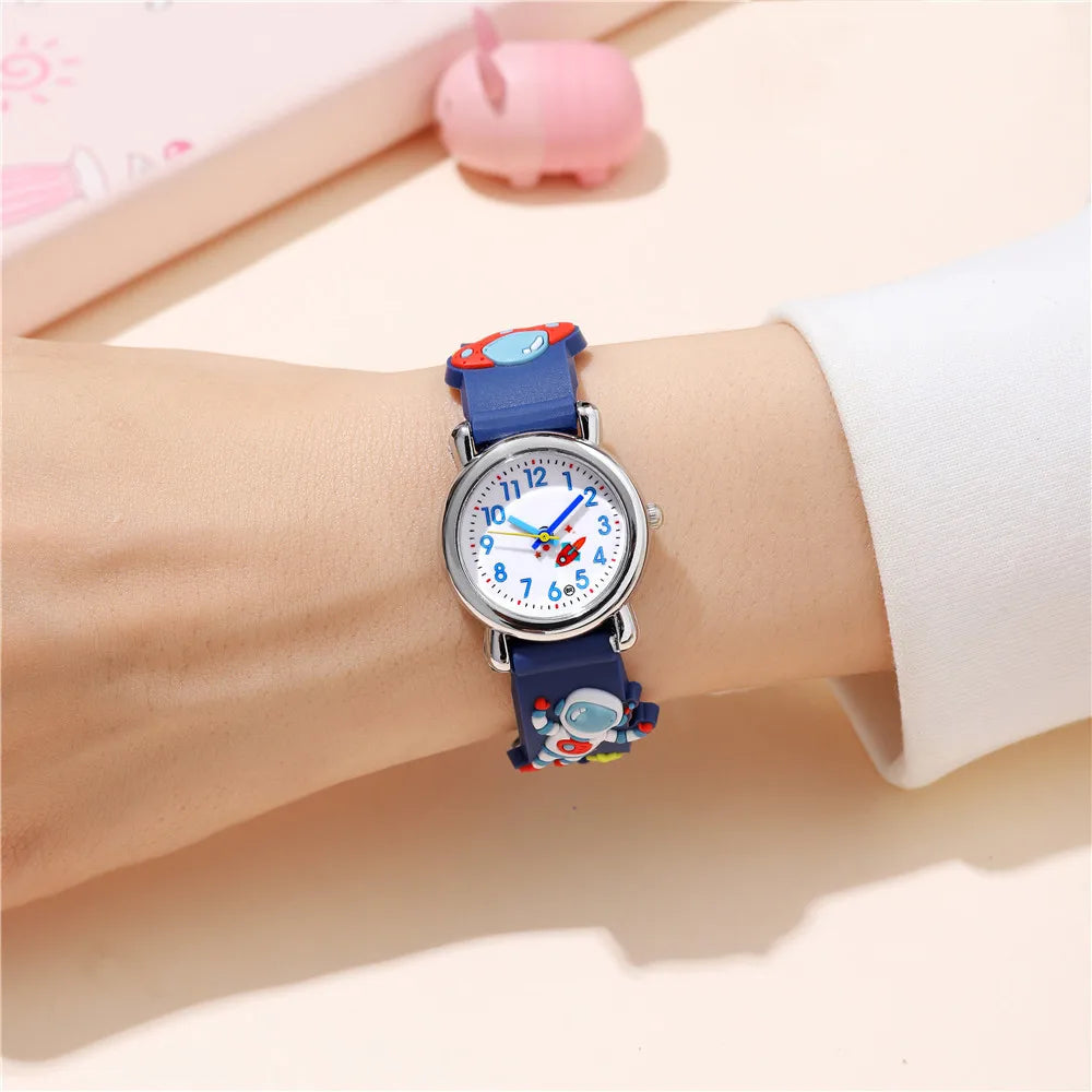 Astronaut Pattern Series Children's Watch Color Plastic Tape Boy Girl Student Gift Watch