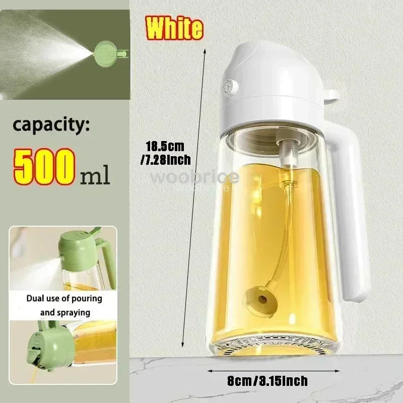 Dual-Purpose Glass Oil Sprayer – Leakproof Kitchen Bottle