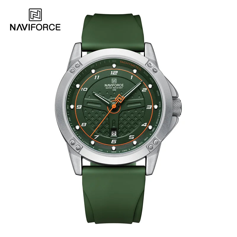 NAVIFORCE Casual Quartz Wristwatch Fashion Waterproof Men's Watches Sport Silicone Strap Male Luminous Clock Relogio Masculino