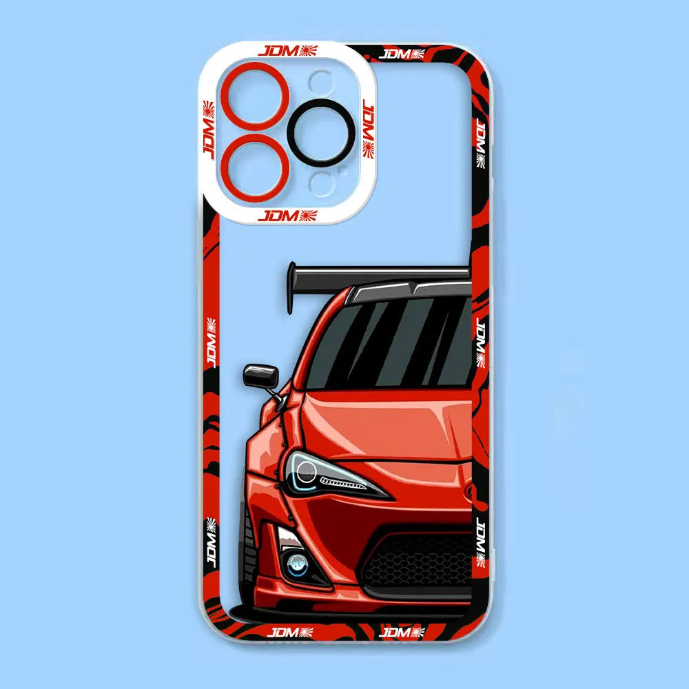 Sports Car Tokyo JDM Drift Angel Eyes Clear Soft Silicone Case For iPhone Apple 15 14 12 13 11 16 8 7 SE Plus X XR XS Max Case