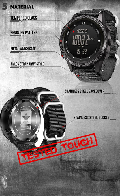 NORTH EDGE APACHE-46 Men Digital Watch Outdoor Sports Running Swimming Outdoor Sport Watches Altimeter Barometer Compass WR50M