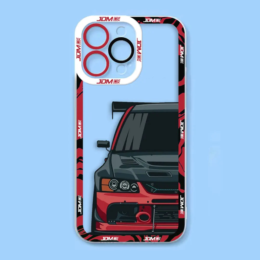 Sports Car Tokyo JDM Drift Angel Eyes Clear Soft Silicone Case For iPhone Apple 15 14 12 13 11 16 8 7 SE Plus X XR XS Max Case