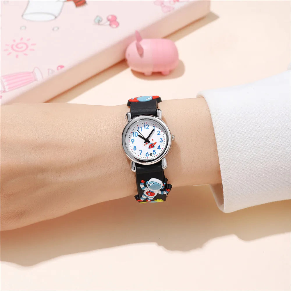 Astronaut Pattern Series Children's Watch Color Plastic Tape Boy Girl Student Gift Watch