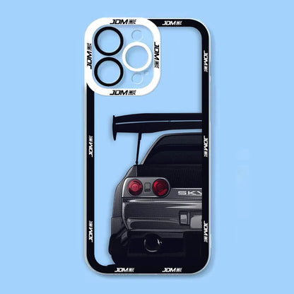 Sports Car Tokyo JDM Drift Angel Eyes Clear Soft Silicone Case For iPhone Apple 15 14 12 13 11 16 8 7 SE Plus X XR XS Max Case