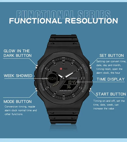 OFNS Top Brand G Style Outdoor Sports Watches Men LED Digital Watches Military Waterproof Electronic Watch Relogio Masculino