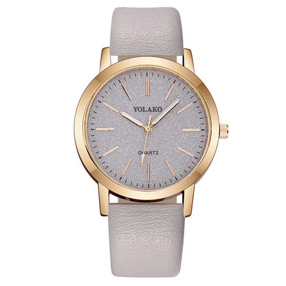 New Simple Women Watches Luxury Design Leather Watch Ladies Quartz Wristwatch Womens Small Round Dial Clock