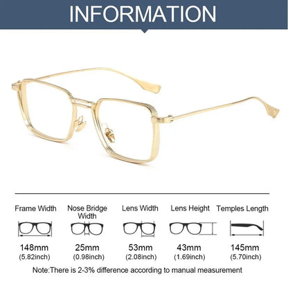 Trendy Office Anti Blue Light Glasses Fashion Metal Frame Optical Spectacle Women Men Blue Ray Blocking Eye Protection Eyewear