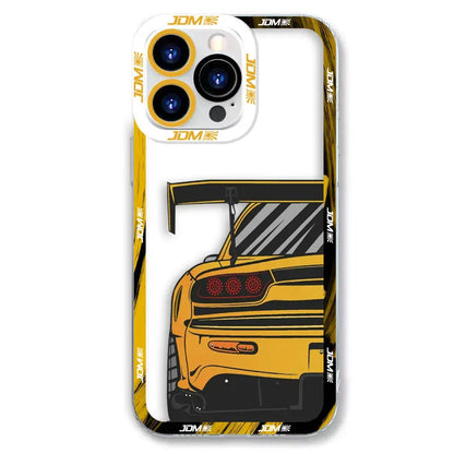 Sports Car Tokyo JDM Drift Angel Eyes Clear Soft Silicone Case For iPhone Apple 15 14 12 13 11 16 8 7 SE Plus X XR XS Max Case