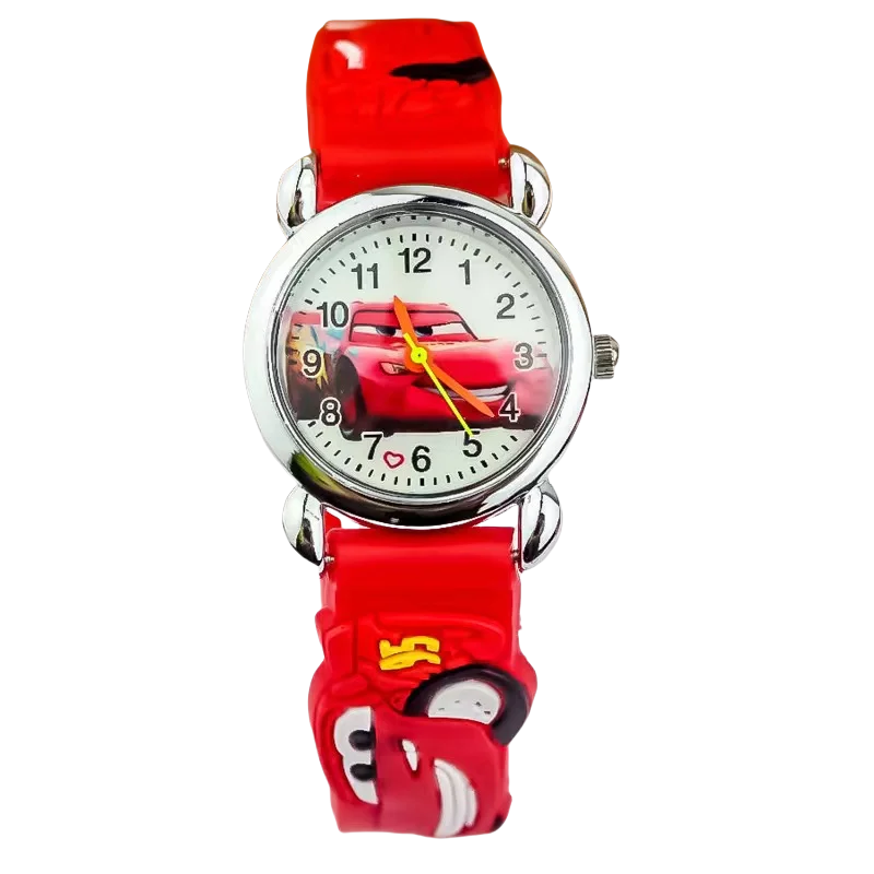 Disney Lightning McQueen animation cartoon cute children's electronic watch creative personality kawaii 3d racing watch toy gift