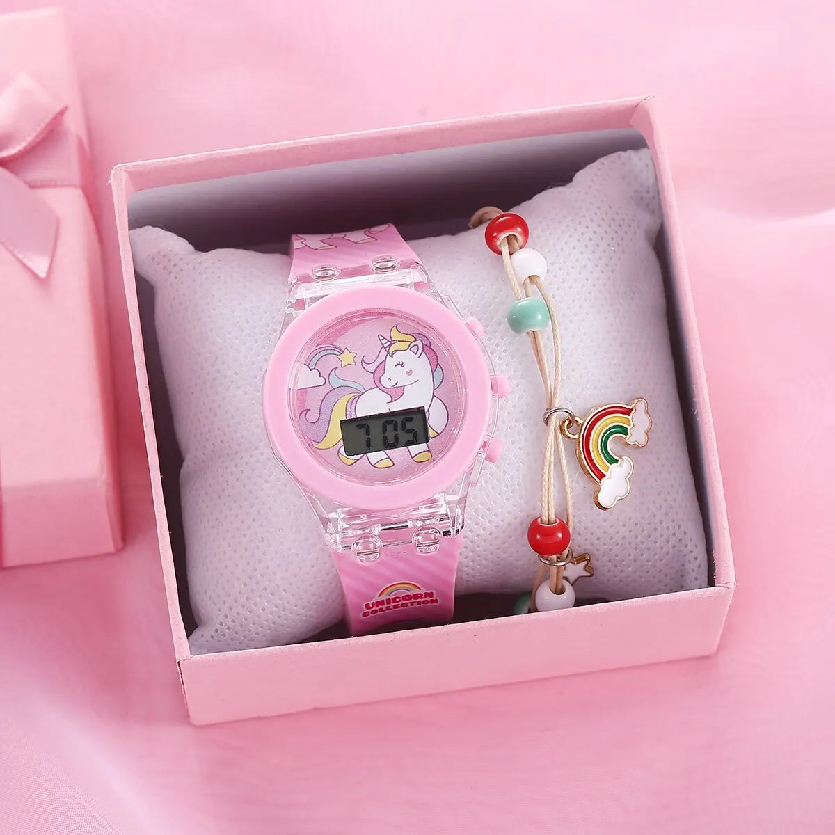 Kid's Luminous Alarm Clock Electronic Multi-function Color Leisure Sports Electronic Watch Student Watch Send Bracelet