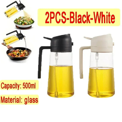 Dual-Purpose Glass Oil Sprayer – Leakproof Kitchen Bottle