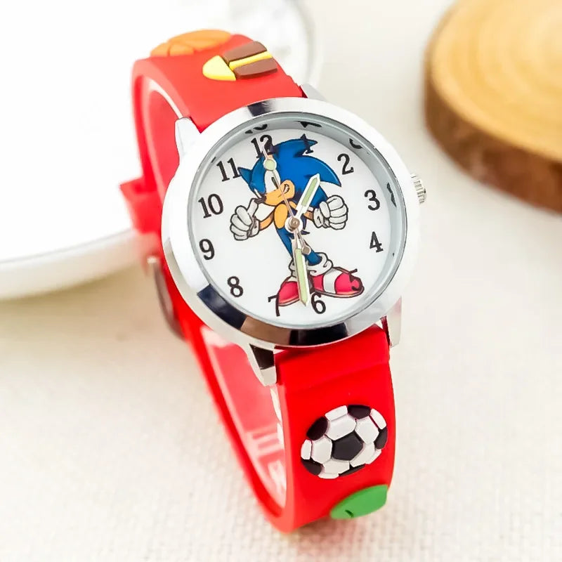 Sonic The Hedgehog Children's Watch Silicone Wtrap Quartz Watch  Outdoor Use For Children Sports Luminous Pointer Birthday Gifts