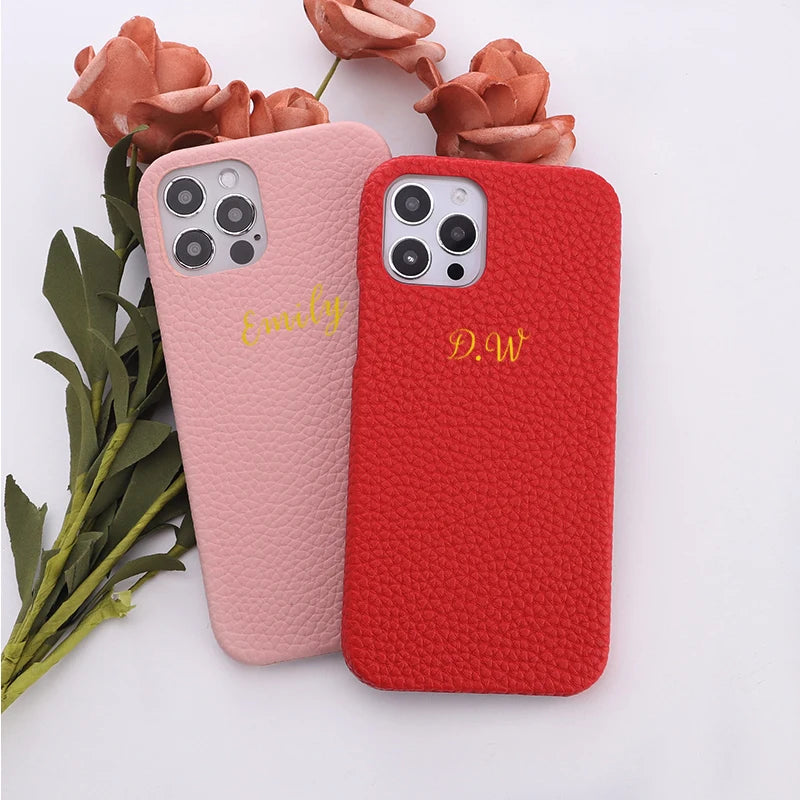 Personalized Phone Case with Card Holder Custom Initials Protective Cover iPhone16Promax 15 14 13 12 11Pro Max XS XR 16 15Plus