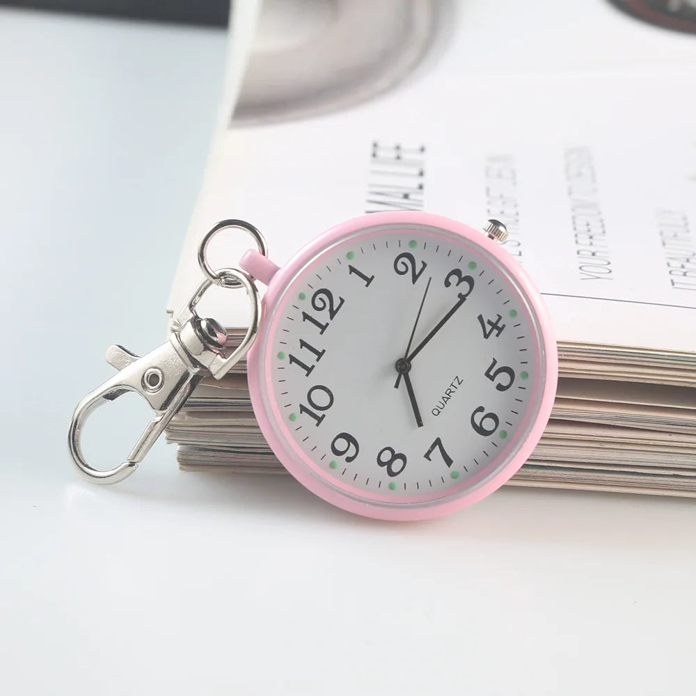 Pocket Watches Fashion Nurse Watch Keychain Mini time reminder portable items for Women Men Trendy Electronic Clock Key Chain