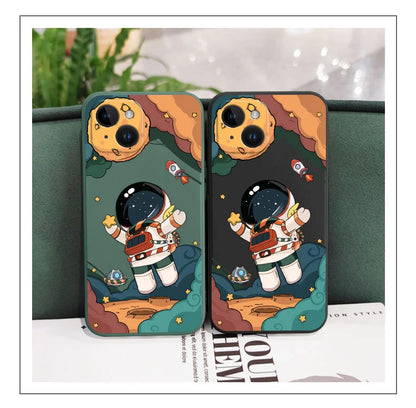 Hello Astronaut Phone Case For iPhone 16 15 14 13 12 11 Pro Max Mini X XR XS Plus Cover