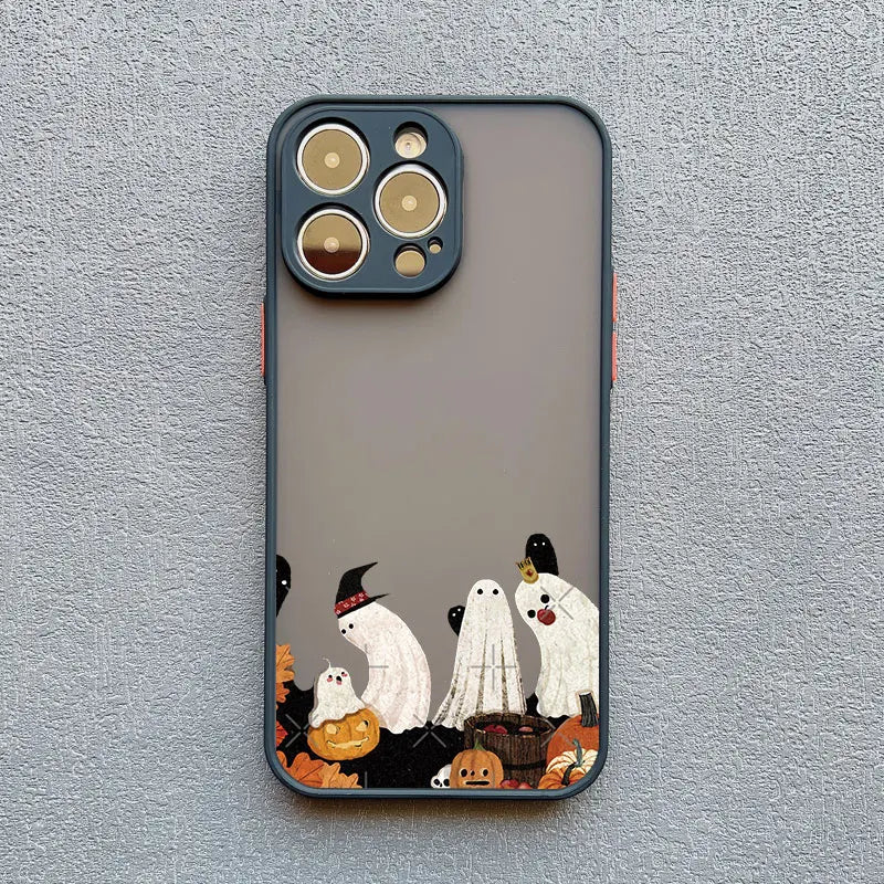 Cute Ghost Phone Case For iPhone 16 15 14 Plus 13 12 11 Pro Max Mini XS X XR SE2020 7 8 Plus Shockproof Back Cover Fundas Capa