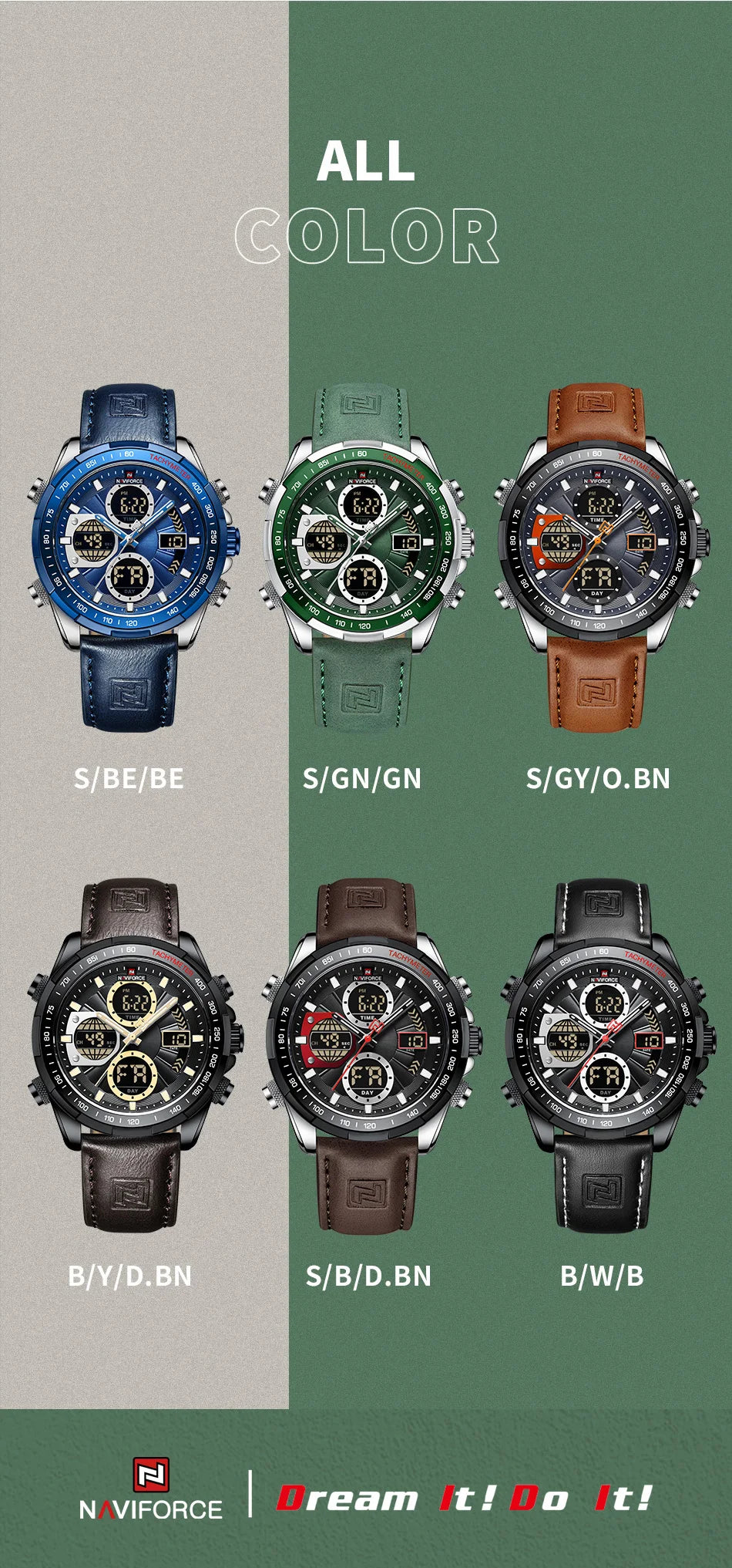 NAVIFORCE Fashion Military Watches for Men Luxury Original Sports Chronograph Watch Waterproof Quartz WristWatch Clock