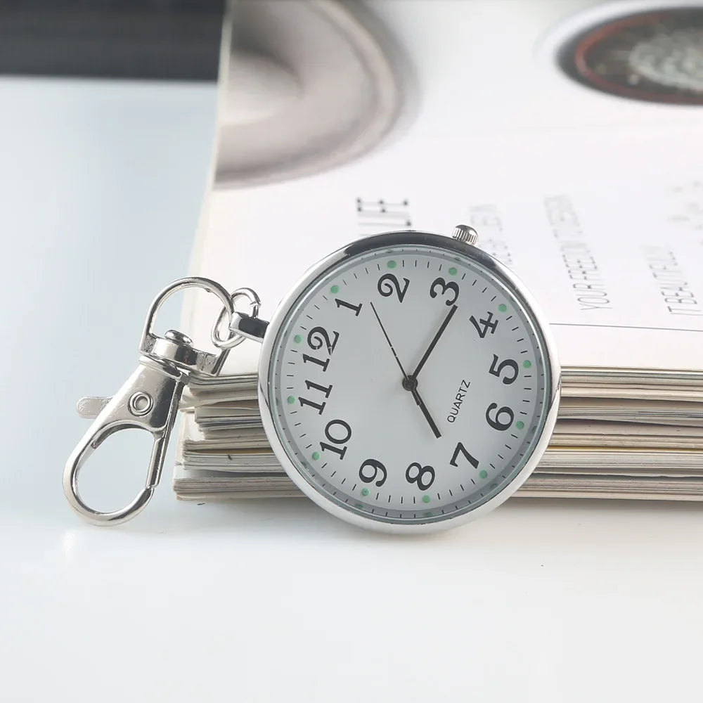 Pocket Watches Fashion Nurse Watch Keychain Mini time reminder portable items for Women Men Trendy Electronic Clock Key Chain