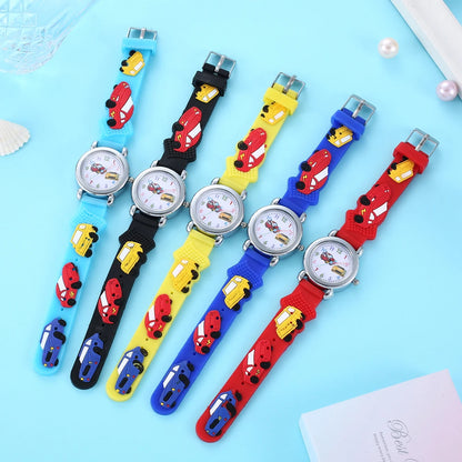 2024 Hot Sale Gift Watches Cute Silicone Car Pattern Kids Watch for Boys and Girls