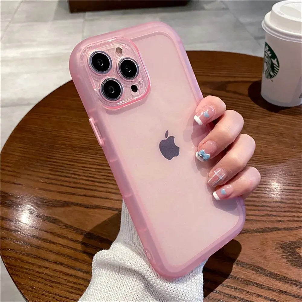 Luxury Shockproof Silicone Bumper Clear Phone Case For iPhone 15 14 Plus 13 12 11 15 Pro Max Camera Protection Transparent Cover