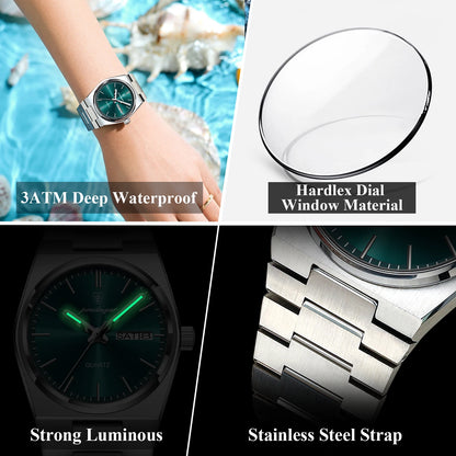 POEDAGAR Luxury Watch for Woman Ladies Elegant Quartz Watch Waterproof Luminous Date Week Stainless Steel Women's Watches Clock