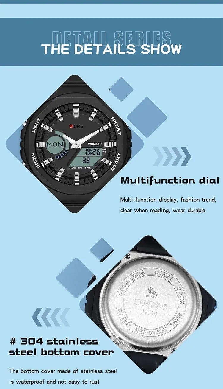 OFNS Top Brand G Style Outdoor Sports Watches Men LED Digital Watches Military Waterproof Electronic Watch Relogio Masculino