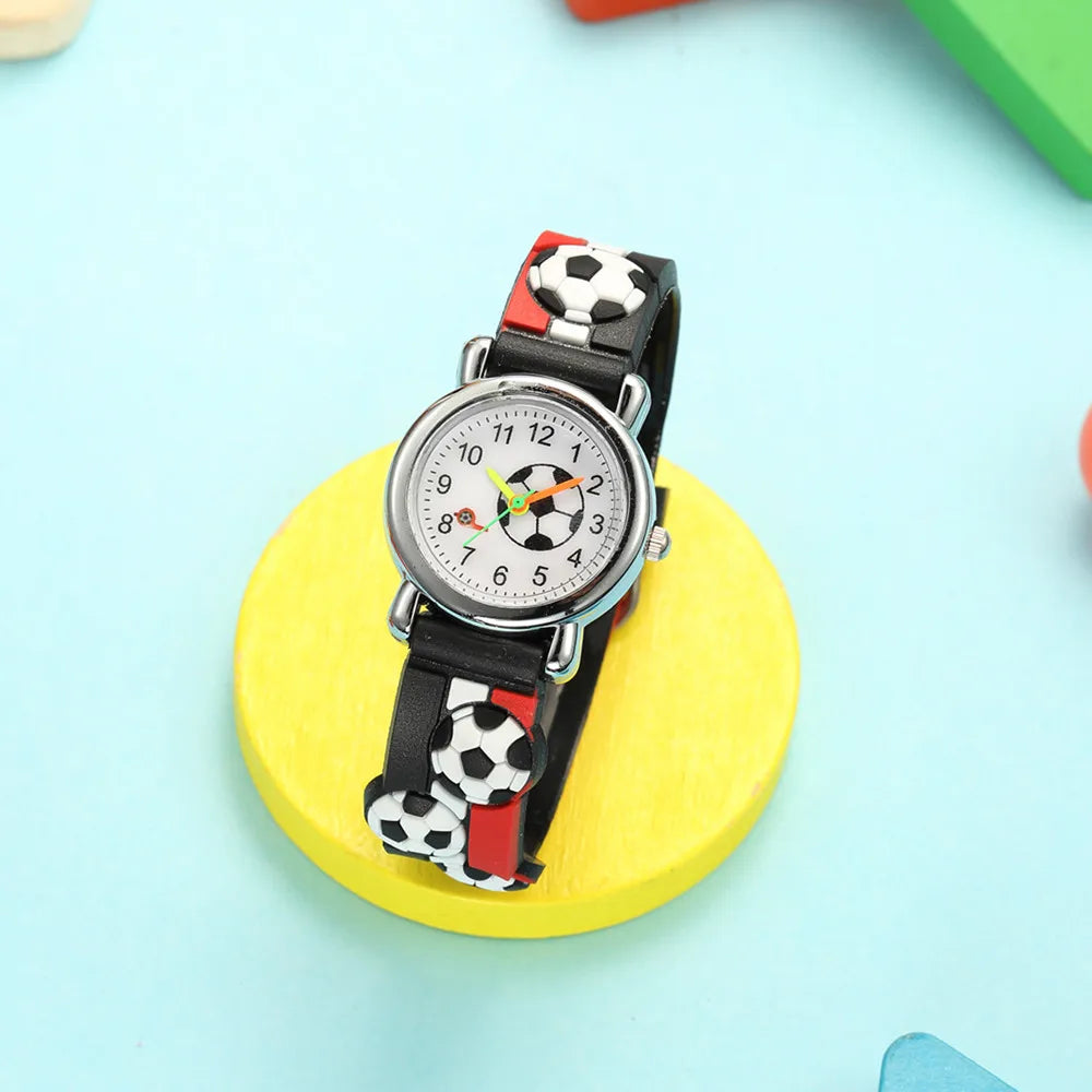 Fashion Children Students Watches Simple Cartoon Football Pattern Sports Watch Kids Boys Girls Gifts