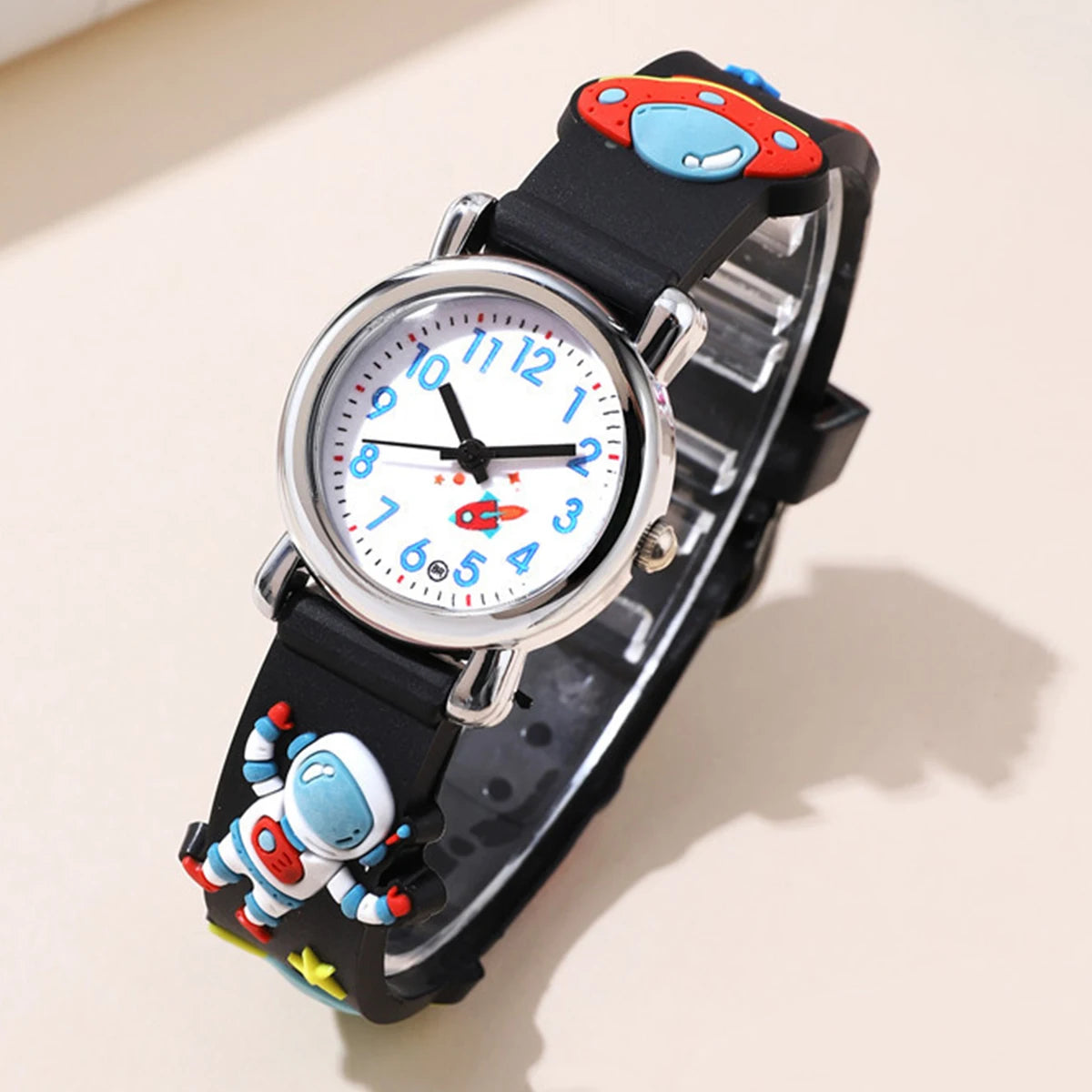 Astronaut Pattern Series Children's Watch Color Plastic Tape Boy Girl Student Gift Watch