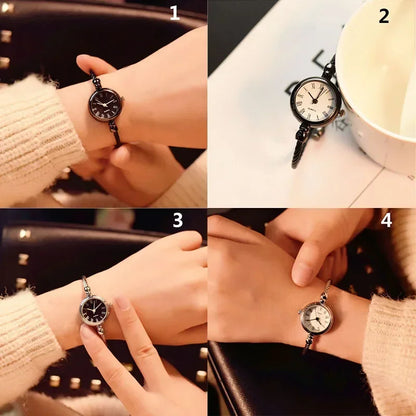 New Small Gold Bangle Bracelet Luxury Watches Stainless Steel Retro Ladies Quartz Wristwatches Fashion Casual Women Reloj Mujer