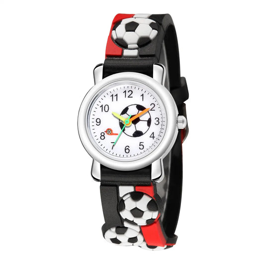 Fashion Children Students Watches Simple Cartoon Football Pattern Sports Watch Kids Boys Girls Gifts