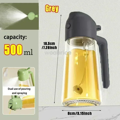 Dual-Purpose Glass Oil Sprayer – Leakproof Kitchen Bottle