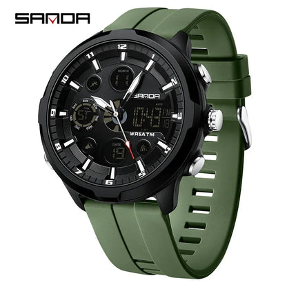 SANDA 9053  50M Waterproof Quartz Wristwatch for Male Relogios Masculino G Sports Military Men's Watches Luxury Digital Watch