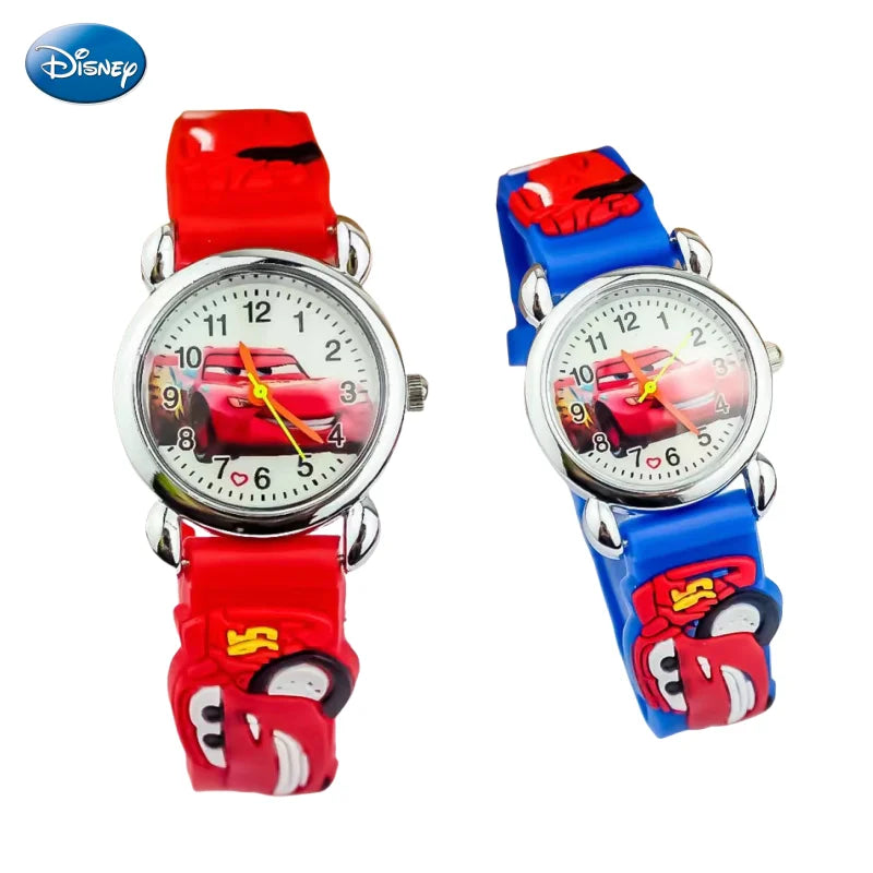 Disney Lightning McQueen animation cartoon cute children's electronic watch creative personality kawaii 3d racing watch toy gift