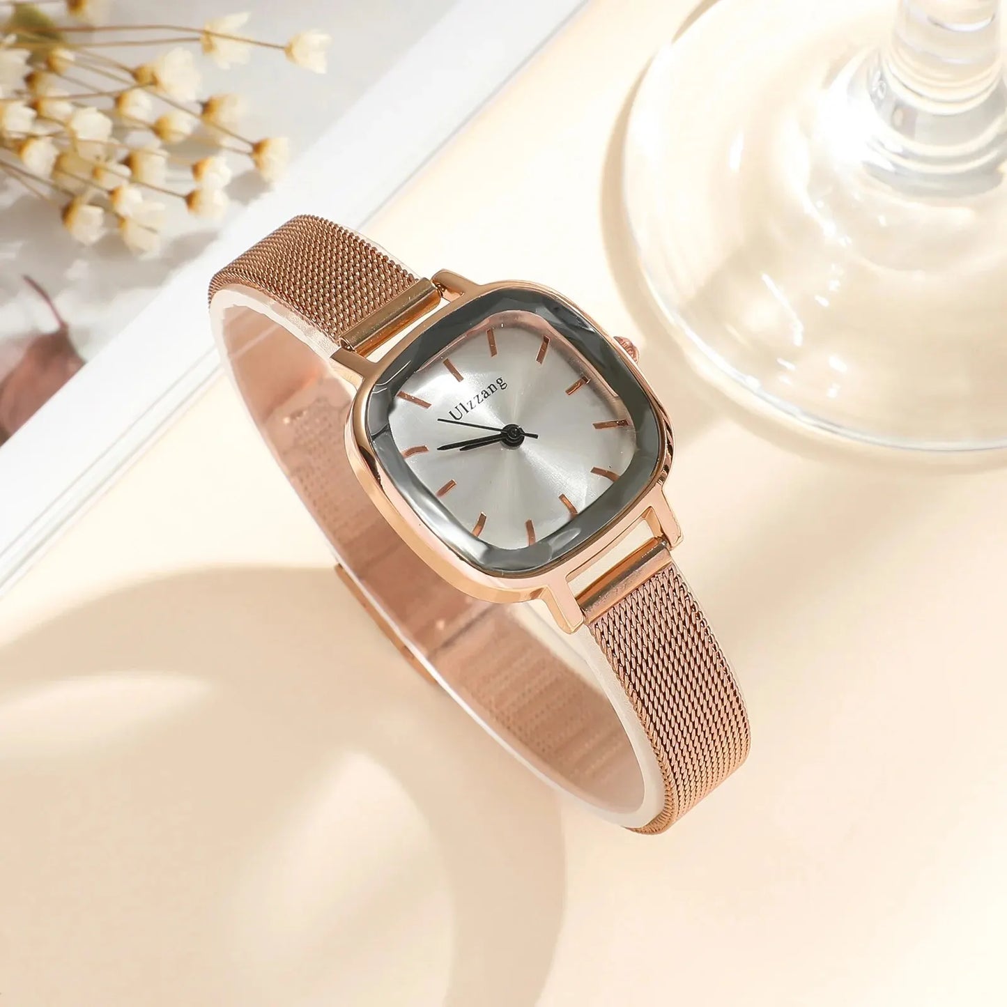 Fashion Women Small Dial Quartz Mesh Strap Watch