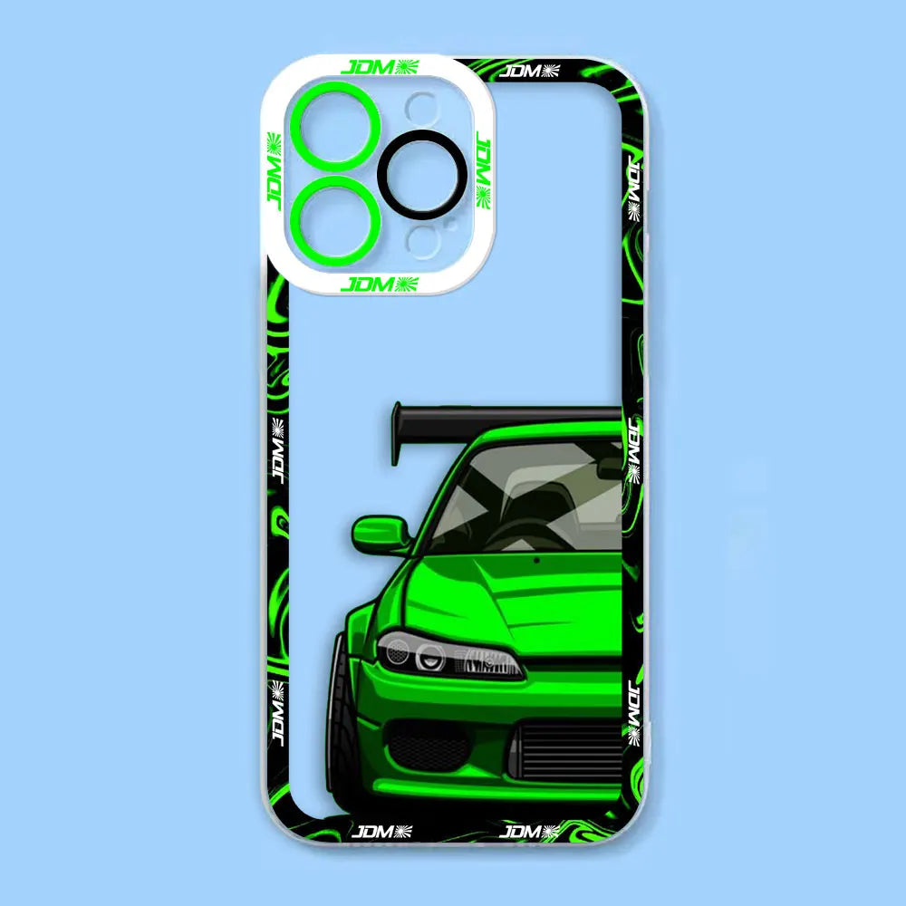 Sports Car Tokyo JDM Drift Angel Eyes Clear Soft Silicone Case For iPhone Apple 15 14 12 13 11 16 8 7 SE Plus X XR XS Max Case