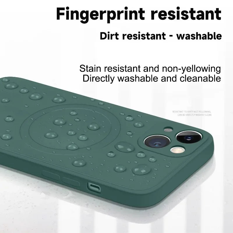 Liquid Silicone Shockproof Case For iPhone 16 15 14 13 12 11 Pro Max Plus Phone Magnetic Wireless Charger For Magsafe Cover