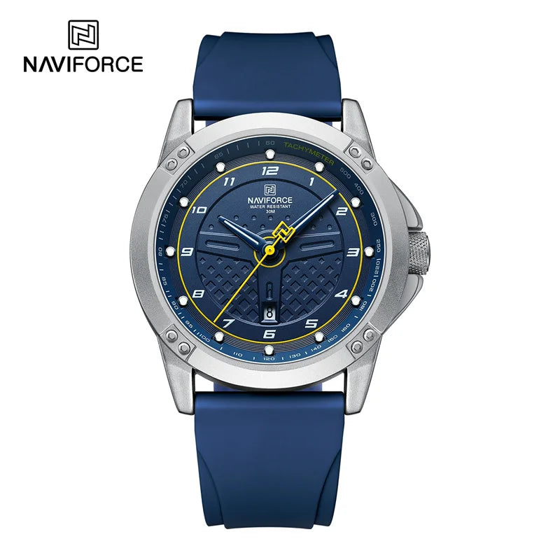 NAVIFORCE Casual Quartz Wristwatch Fashion Waterproof Men's Watches Sport Silicone Strap Male Luminous Clock Relogio Masculino